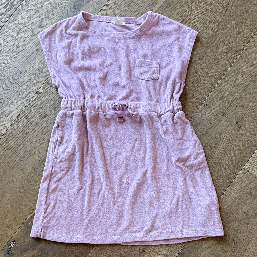 Crewcuts Light Pink Terry Swim Coverup Dress with Drawstring